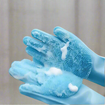Magic Silicone Pet Grooming & Bathing Glove – Hair Removal & Scrubber