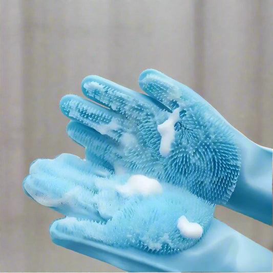 Magic Silicone Pet Grooming & Bathing Glove – Hair Removal & Scrubber