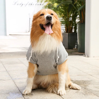Fleece Pet Hoodie for Large Dogs – With Hat & Zip Pocket