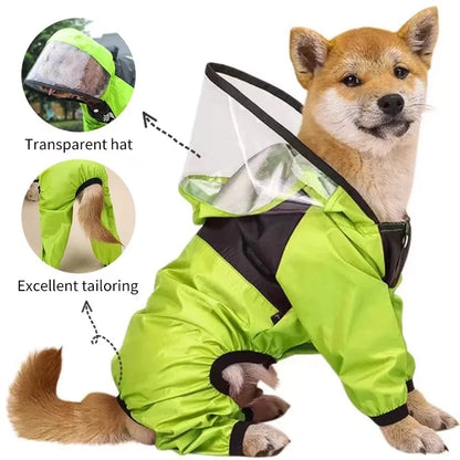 Dog Raincoat – Face Print Waterproof Hoodie-Style Jacket