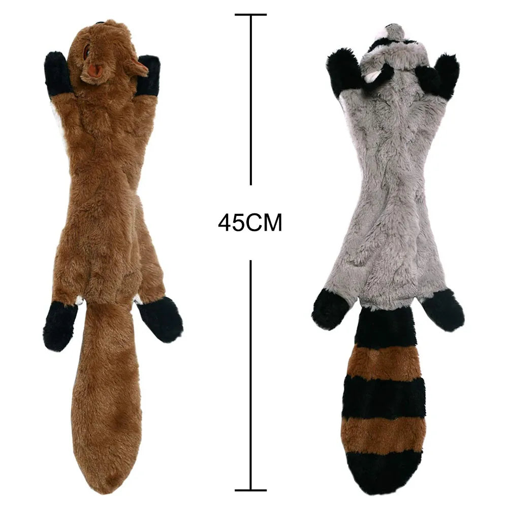 No-Stuffing Animal Dog Toy – Squeaky Plush with Crinkle Sound