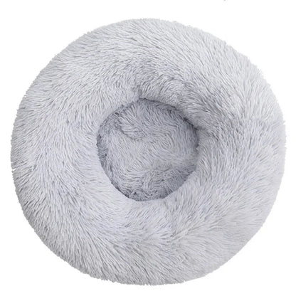 Round Plush Pet Bed – Soft Donut Bed for Cats & Dogs (40–90cm)