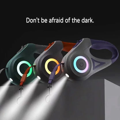 LED Retractable Dog Leash – Lighted Safety Leash, 3m/5m