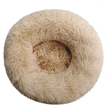 Round Plush Pet Bed – Soft Donut Bed for Cats & Dogs (40–90cm)