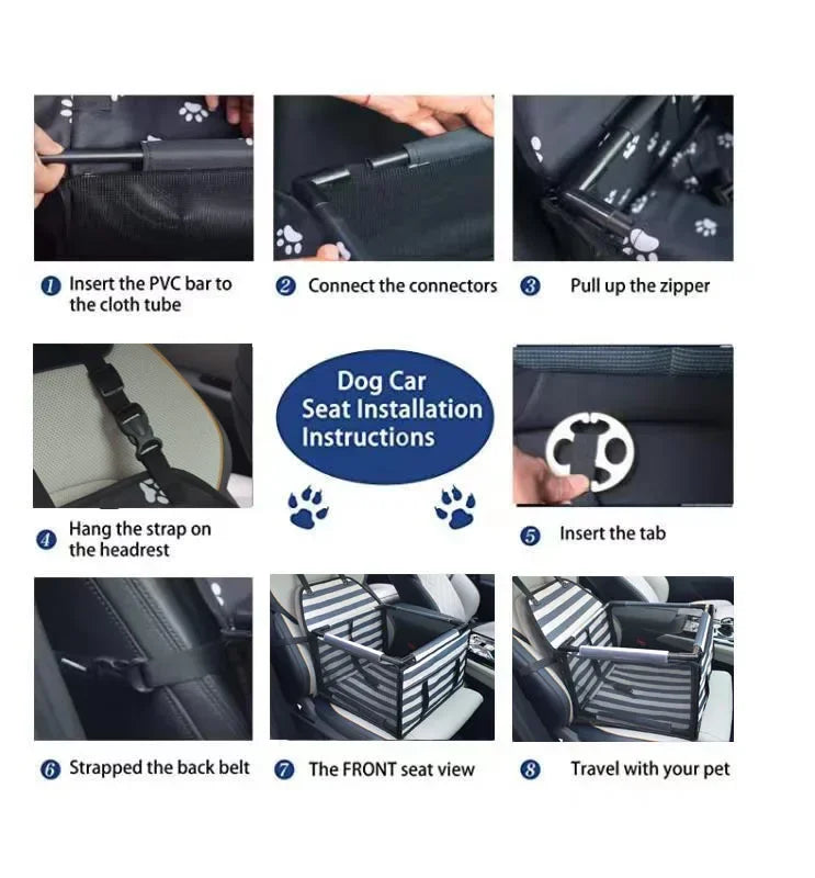 Waterproof Travel Dog Car Seat Cover & Carrier Hammock