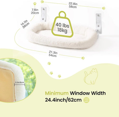 Foldable Cat Window Perch – Strong Suction Hammock with Cushion