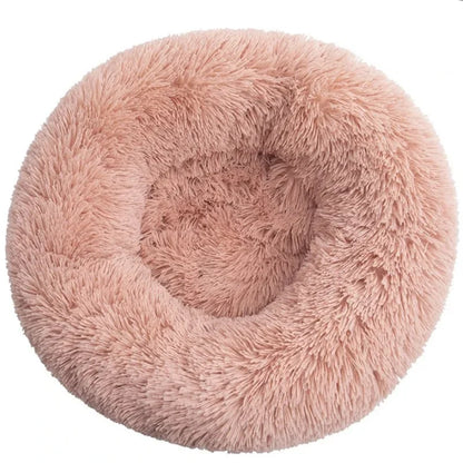 Round Plush Pet Bed – Soft Donut Bed for Cats & Dogs (40–90cm)
