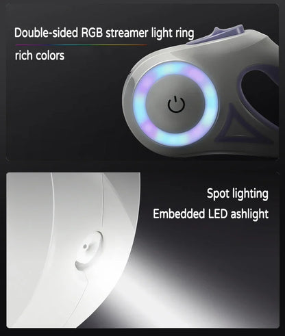 LED Retractable Dog Leash – Lighted Safety Leash, 3m/5m