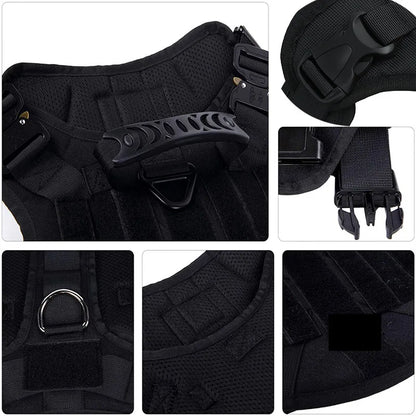 Tactical Military Dog Harness & Leash Set – Heavy-Duty Training Vest