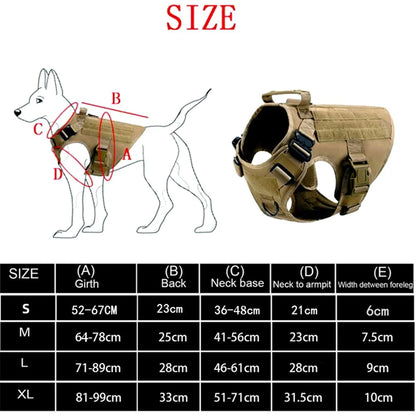 Tactical Military Dog Harness & Leash Set – Heavy-Duty Training Vest