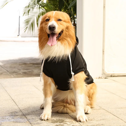 Fleece Pet Hoodie for Large Dogs – With Hat & Zip Pocket