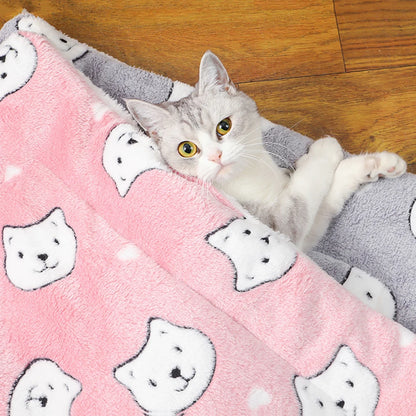 All-Season Thick Pet Bed – Soft Flannel Nest Cushion for Cats & Medium Dogs