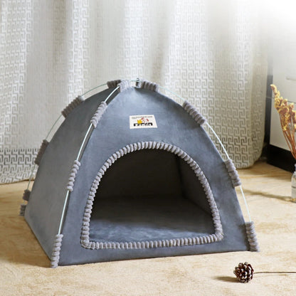 Foldable Pet Tent & Cat House – Breathable Four-Season Nest