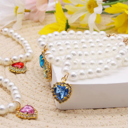Cat Pearl Necklace – Adjustable Summer Collar for Kittens & Cats