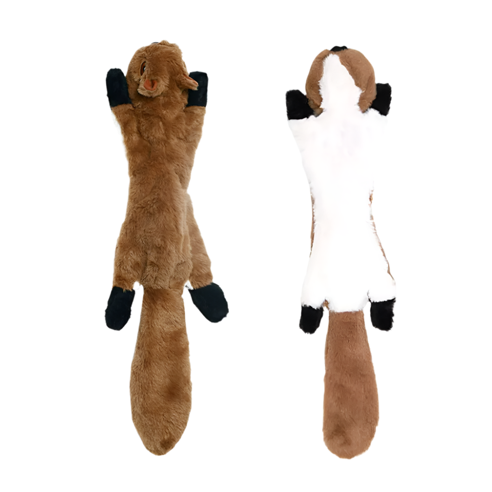 No-Stuffing Animal Dog Toy – Squeaky Plush with Crinkle Sound