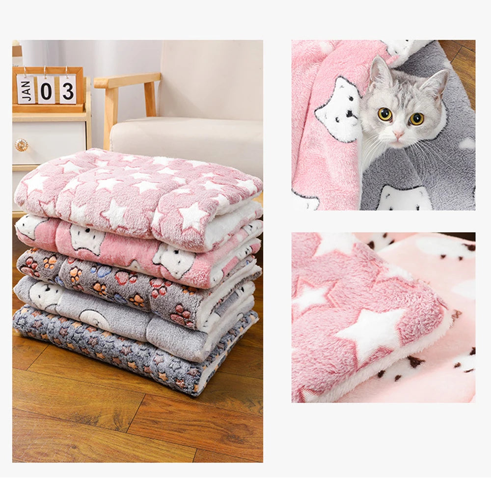 All-Season Thick Pet Bed – Soft Flannel Nest Cushion for Cats & Medium Dogs