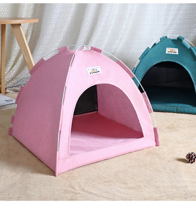 Foldable Pet Tent & Cat House – Breathable Four-Season Nest