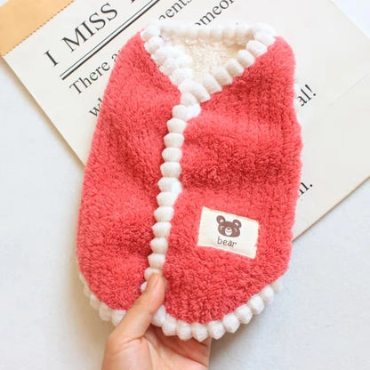 Cozy Striped Fleece Jacket – Winter Coat for Small Dogs & Cats