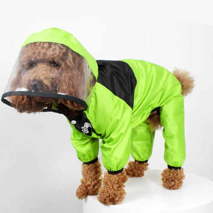 Dog Raincoat – Face Print Waterproof Hoodie-Style Jacket