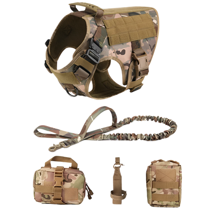 Tactical Military Dog Harness & Leash Set – Heavy-Duty Training Vest