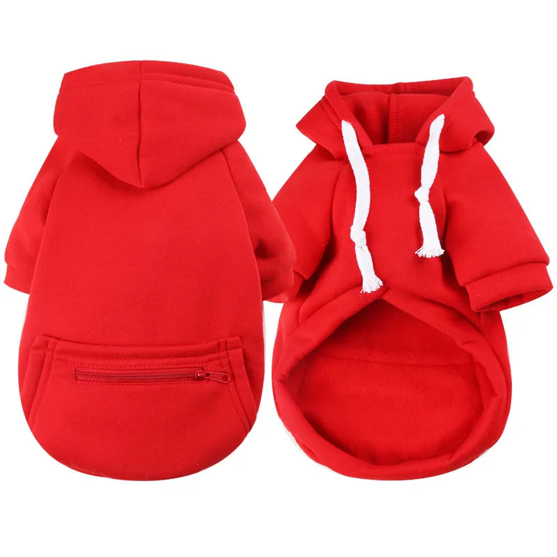 Fleece Pet Hoodie for Large Dogs – With Hat & Zip Pocket