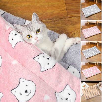 All-Season Thick Pet Bed – Soft Flannel Nest Cushion for Cats & Medium Dogs