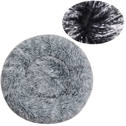 Round Plush Pet Bed – Soft Donut Bed for Cats & Dogs (40–90cm)