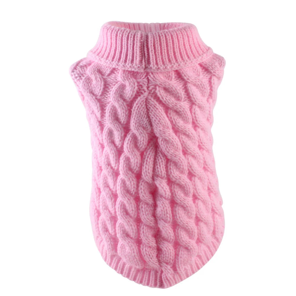 Classic Knit Dog Sweater – Warm Pullover for Small Breeds