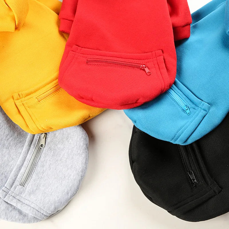 Fleece Pet Hoodie for Large Dogs – With Hat & Zip Pocket