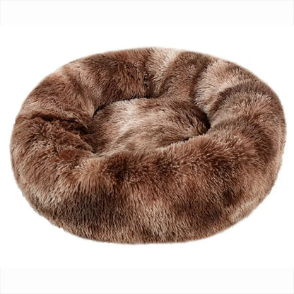 Round Plush Pet Bed – Soft Donut Bed for Cats & Dogs (40–90cm)