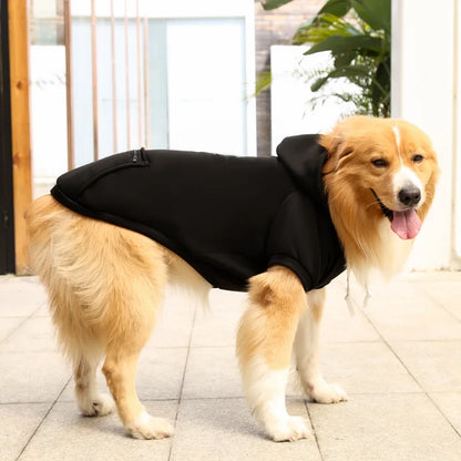 Fleece Pet Hoodie for Large Dogs – With Hat & Zip Pocket
