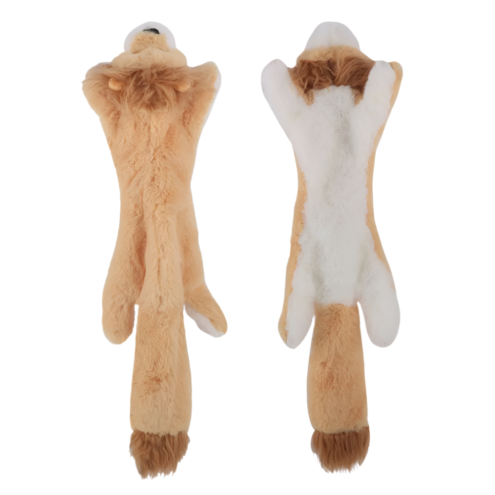 No-Stuffing Animal Dog Toy – Squeaky Plush with Crinkle Sound