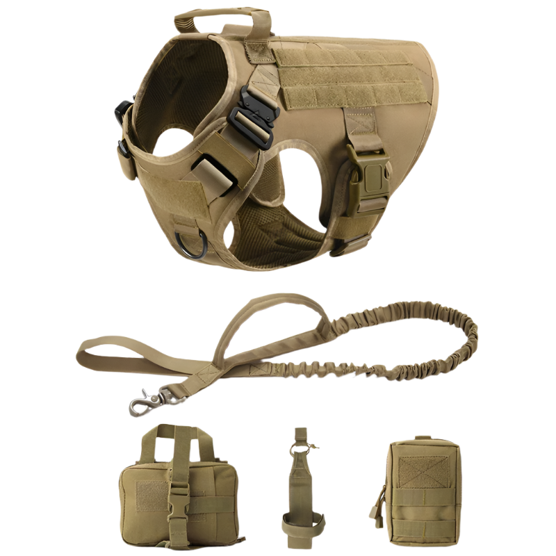 Tactical Military Dog Harness & Leash Set – Heavy-Duty Training Vest