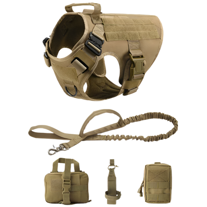 Tactical Military Dog Harness & Leash Set – Heavy-Duty Training Vest