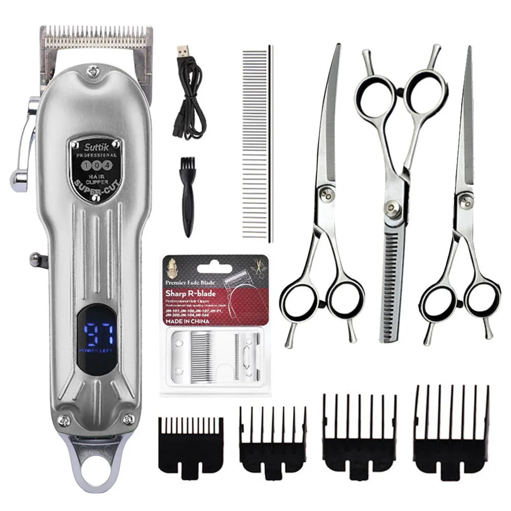 All-Metal Pet Hair Clipper – Low-Noise Grooming Trimmer