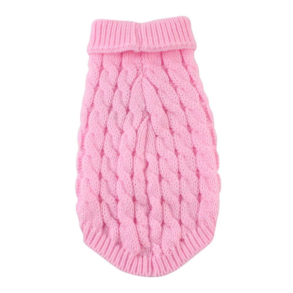 Classic Knit Dog Sweater – Warm Pullover for Small Breeds