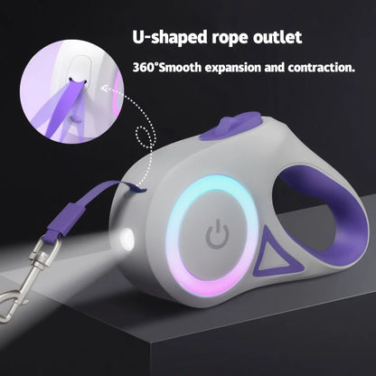 LED Retractable Dog Leash – Lighted Safety Leash, 3m/5m