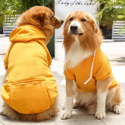 Fleece Pet Hoodie for Large Dogs – With Hat & Zip Pocket
