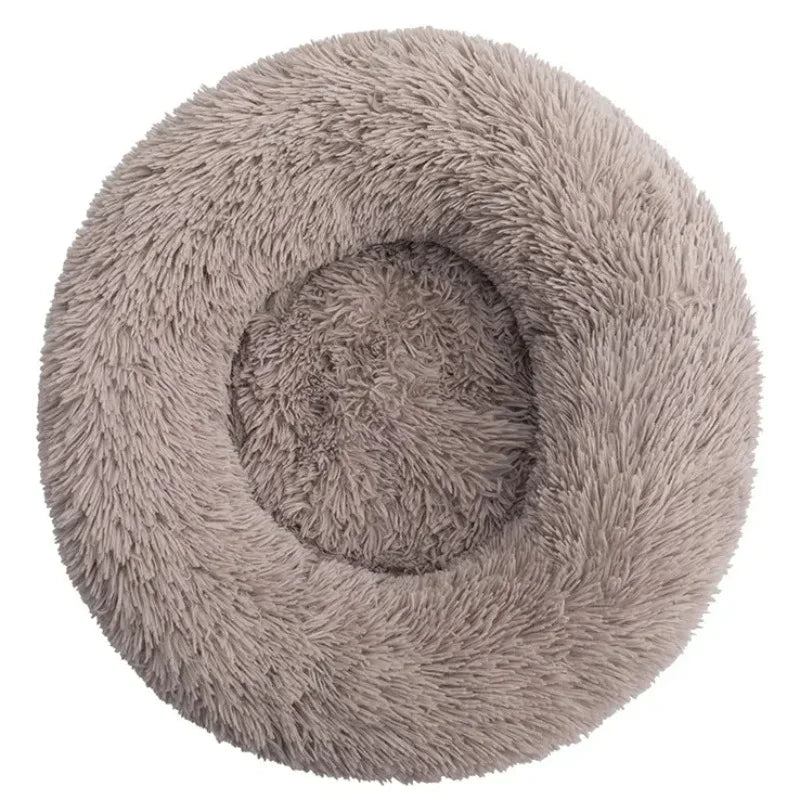 Round Plush Pet Bed – Soft Donut Bed for Cats & Dogs (40–90cm)