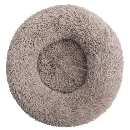 Round Plush Pet Bed – Soft Donut Bed for Cats & Dogs (40–90cm)