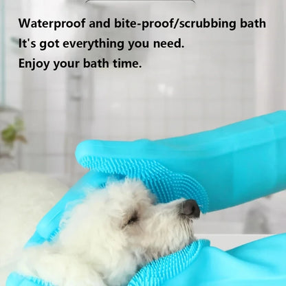 Magic Silicone Pet Grooming & Bathing Glove – Hair Removal & Scrubber