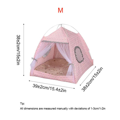 Semi-Enclosed Flower Pet Tent Bed – Cozy Nest for Cats & Small Dogs