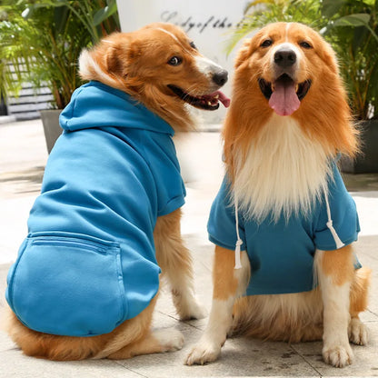 Fleece Pet Hoodie for Large Dogs – With Hat & Zip Pocket