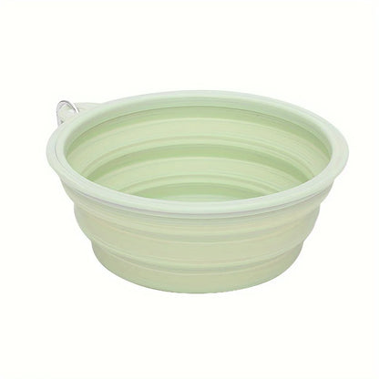 Compact Travel Pet Bowl – Hanging Silicone Dish for Dogs & Cats