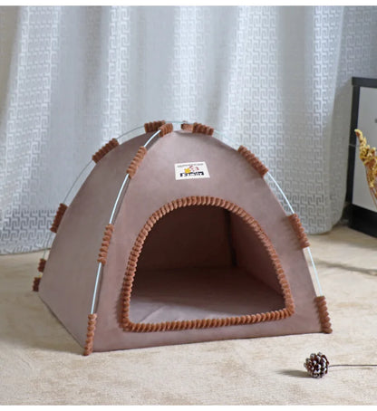 Foldable Pet Tent & Cat House – Breathable Four-Season Nest