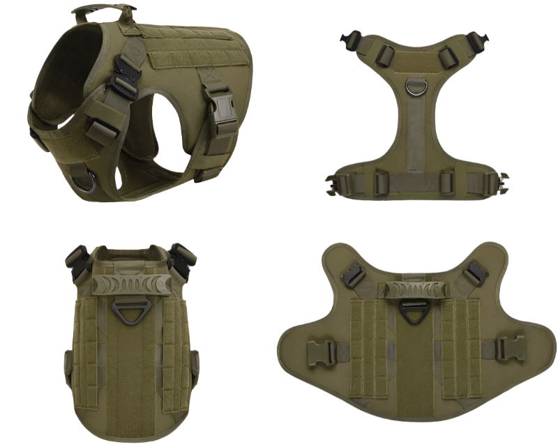 Tactical Military Dog Harness & Leash Set – Heavy-Duty Training Vest