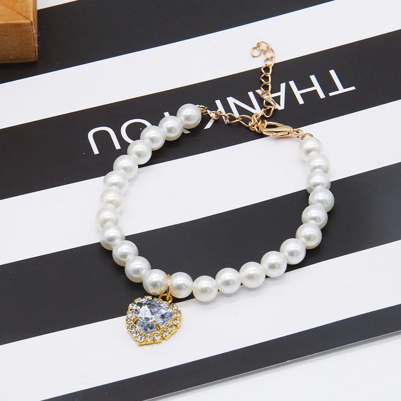 Cat Pearl Necklace – Adjustable Summer Collar for Kittens & Cats