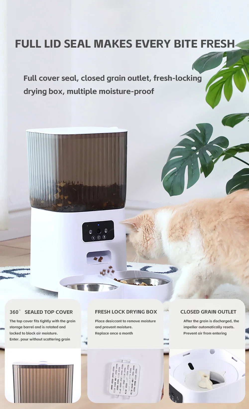 5L Smart Automatic Pet Feeder – Dual Bowl with Camera & App Control
