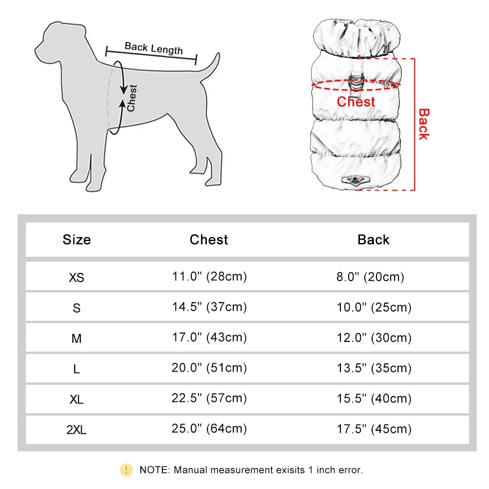 Winter Padded Pet Vest – Soft Cotton Coat for Small & Medium Pets
