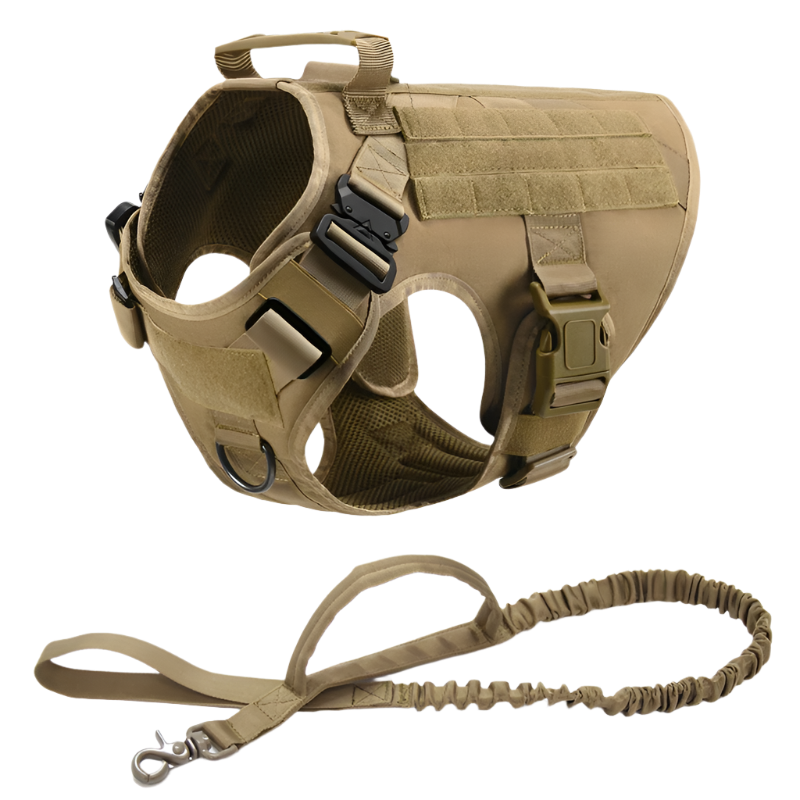 Tactical Military Dog Harness & Leash Set – Heavy-Duty Training Vest